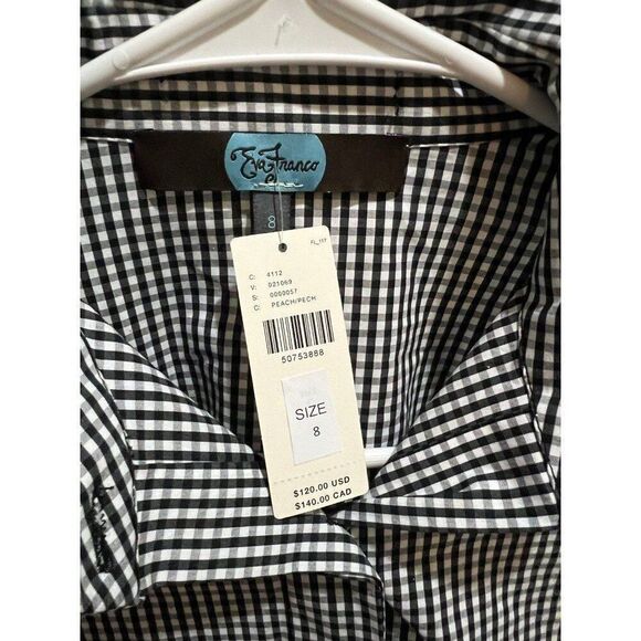 Anthropologie NWT Gingham Scoop Collar Shirt Blouse Charming Retro Chic - Picture 4 of 7